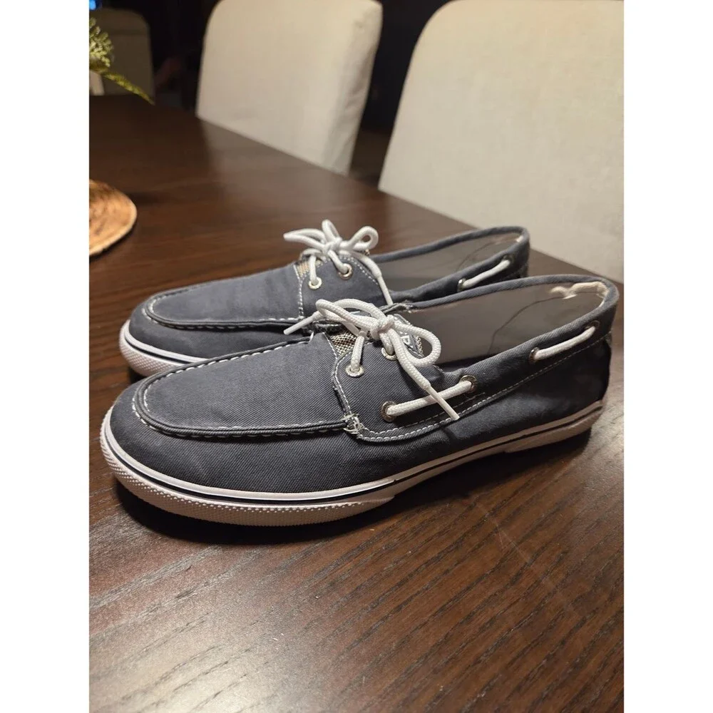 Sperry Top-Sider Men’s Halyard 2-Eye Boat Shoe Navy Canvas Sneaker - Size 6.5 Pr